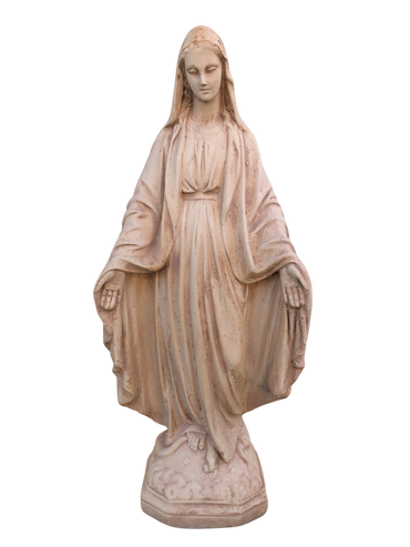 Madonna Immacolata Miracolosa in Cemento H47 Anticata Marrone - Notaro Manufatti