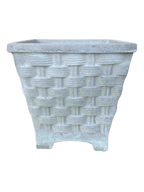 Vaso Quadrato Vimini con piedi - Grigio - Notaro Manufatti