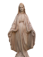 Madonna Immacolata Miracolosa in Cemento H47 Anticata Marrone - Notaro Manufatti