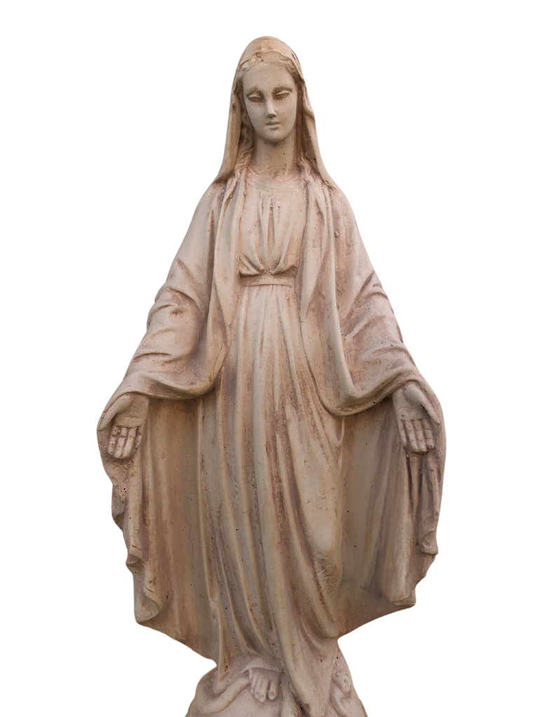 Madonna Immacolata Miracolosa in Cemento H47 Anticata Marrone - Notaro Manufatti