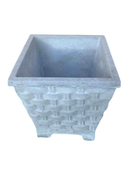Vaso Quadrato Vimini con piedi - Grigio - Notaro Manufatti
