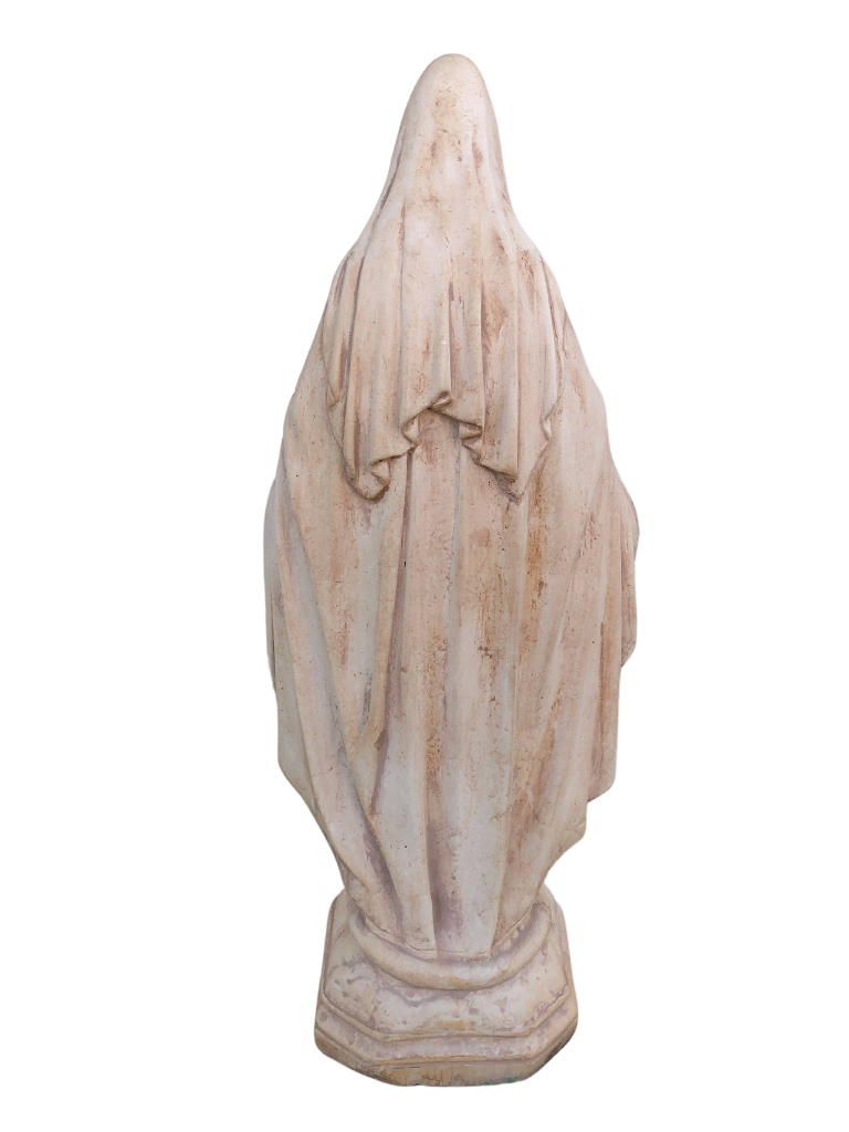 Madonna Immacolata Miracolosa in Cemento H47 Anticata Marrone - Notaro Manufatti