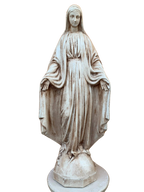 Madonna Immacolata Miracolosa in Cemento H75 Anticata Marrone - Notaro Manufatti