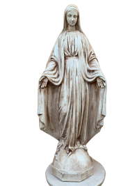 Madonna Immacolata Miracolosa in Cemento H75 Anticata Marrone
