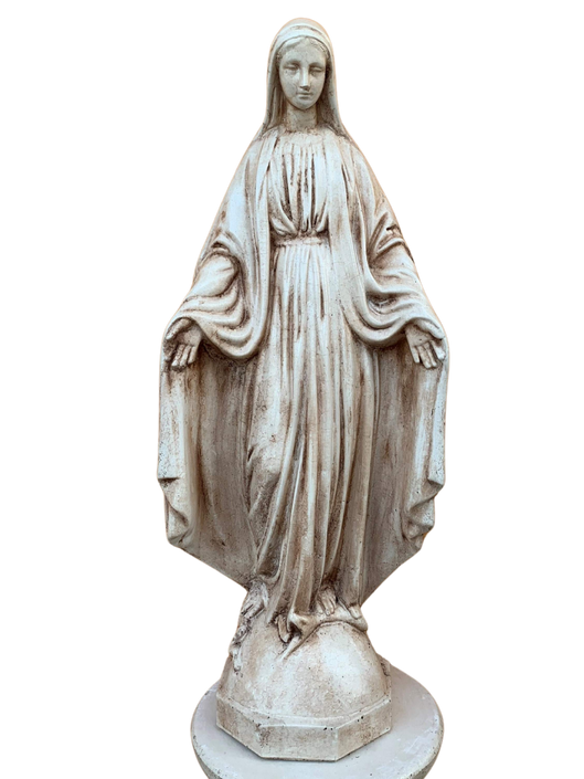 Madonna Immacolata Miracolosa in Cemento H75 Anticata Marrone - Notaro Manufatti