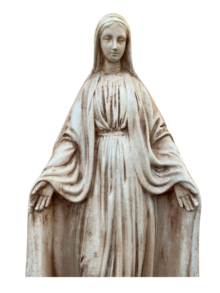 Madonna Immacolata Miracolosa in Cemento H75 Anticata Marrone - Notaro Manufatti
