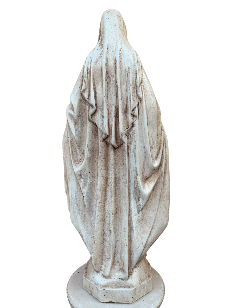 Madonna Immacolata Miracolosa in Cemento H75 Anticata Marrone - Notaro Manufatti