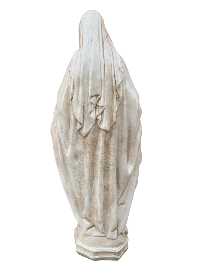 Madonna Immacolata Miracolosa Base Esagonale in cemento H60