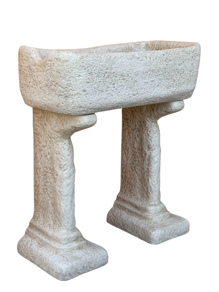 Lavabo Rustico in Cemento Anticato Beige - Stile Artigianale e Resistente - Notaro Manufatti