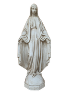 Madonna Immacolata Miracolosa in Cemento H75 Anticata Beige - Notaro Manufatti