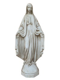 Madonna Immacolata Miracolosa in Cemento H75 Anticata Beige