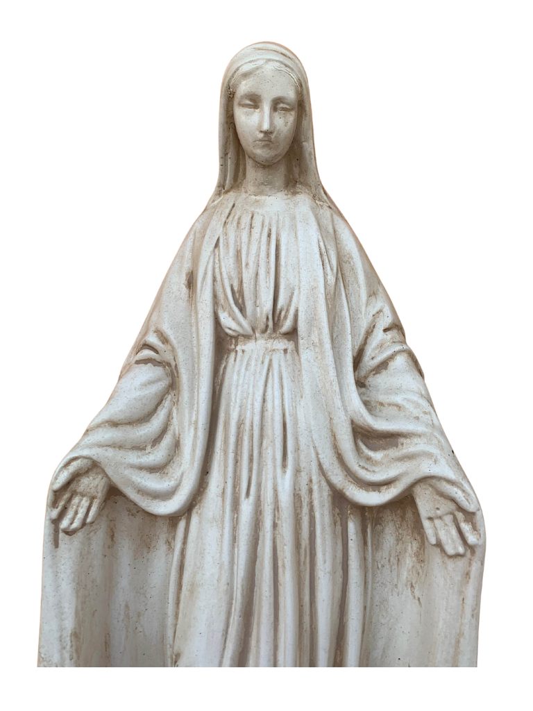 Madonna Immacolata Miracolosa in Cemento H75 Anticata Beige - Notaro Manufatti