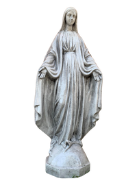 Madonna Immacolata Miracolosa in cemento H75 Anticata Grigia