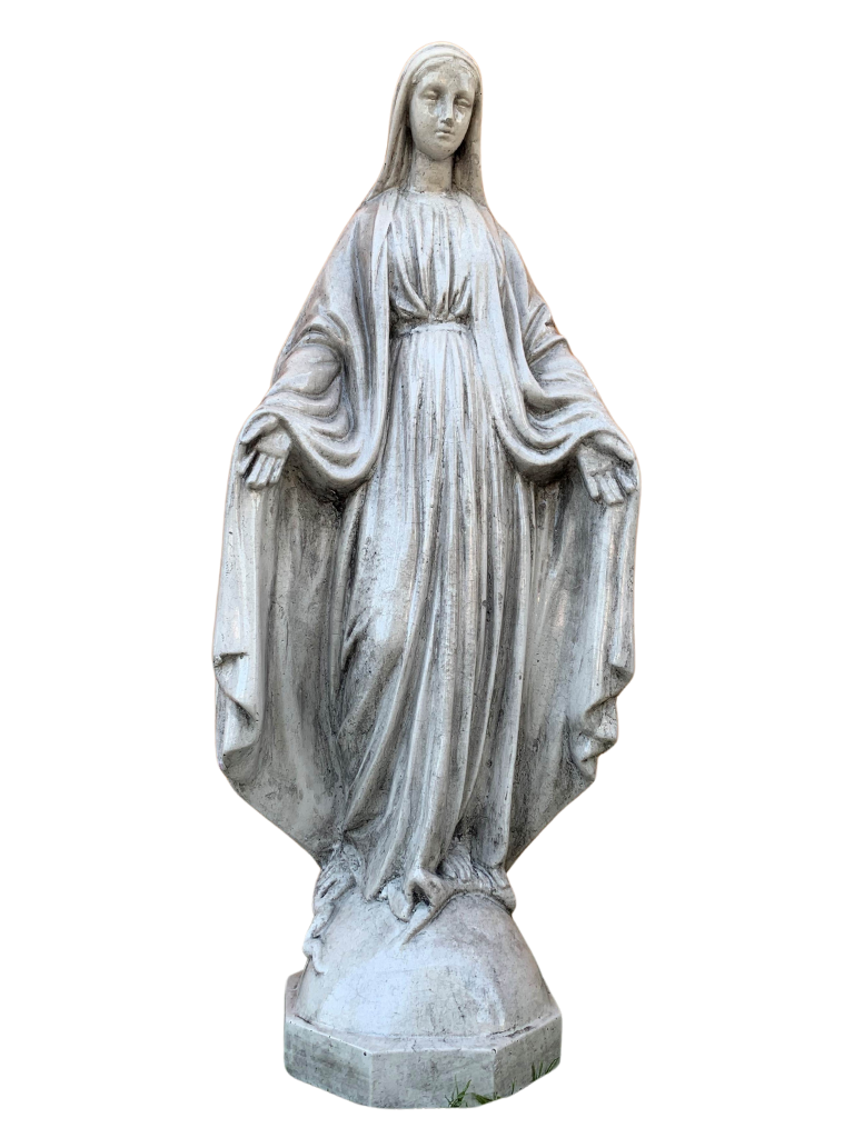 Madonna Immacolata Miracolosa in cemento H75 Anticata Grigia - Notaro Manufatti