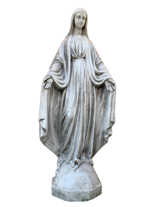 Madonna Immacolata Miracolosa in cemento H75 Anticata Grigia - Notaro Manufatti