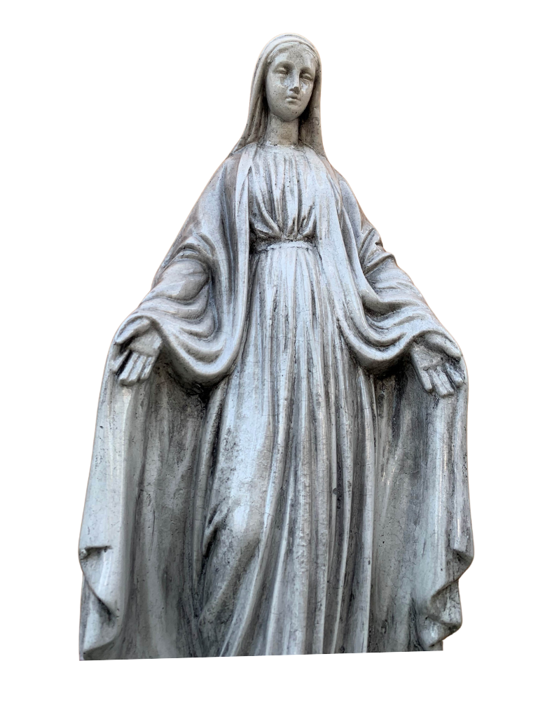 Madonna Immacolata Miracolosa in cemento H75 Anticata Grigia - Notaro Manufatti