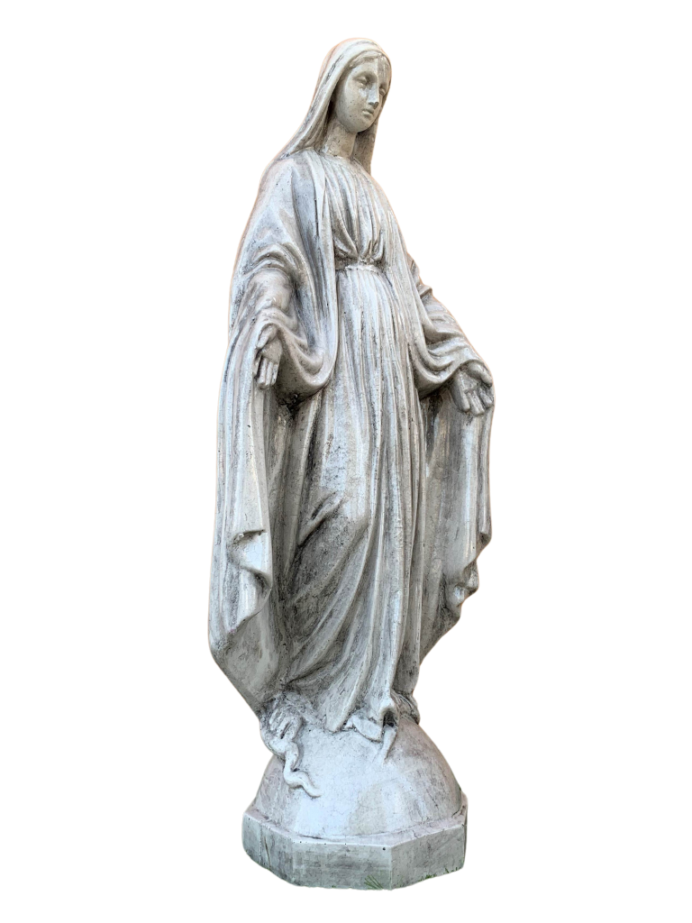 Madonna Immacolata Miracolosa in cemento H75 Anticata Grigia - Notaro Manufatti