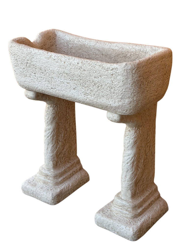 Lavabo Rustico in Cemento Anticato Beige - Stile Artigianale e Resistente - Notaro Manufatti