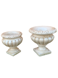 Vaso Ciano anticato Beige in cemento per piante Stile classico romano da esterno