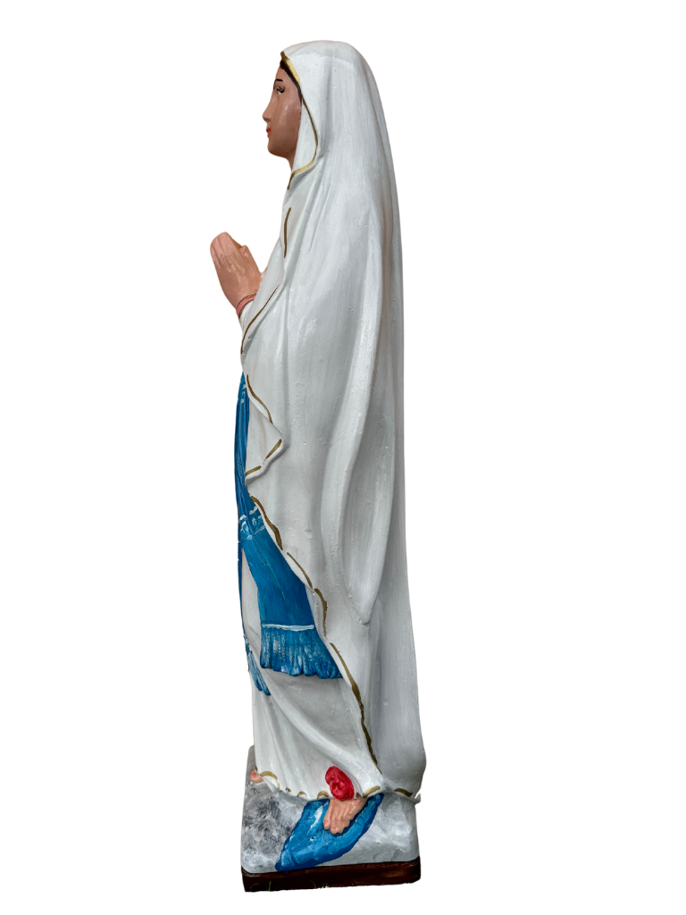 Madonna di Lourdes in Cemento 80 cm – Lavorazione Artigianale a Colori - Notaro Manufatti