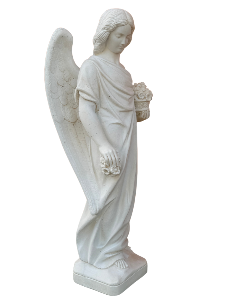 Angelo con Fiori - Bianco - Notaro Manufatti