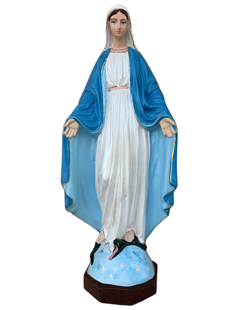 Madonna Immacolata Miracolosa in cemento H75 - Lavorazione Artigianale a Colori - Notaro Manufatti