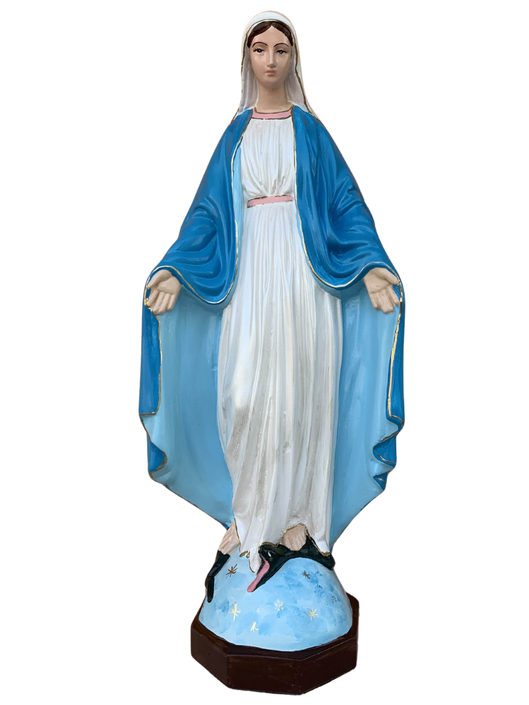 Madonna Immacolata Miracolosa in cemento H75 - Lavorazione Artigianale a Colori - Notaro Manufatti