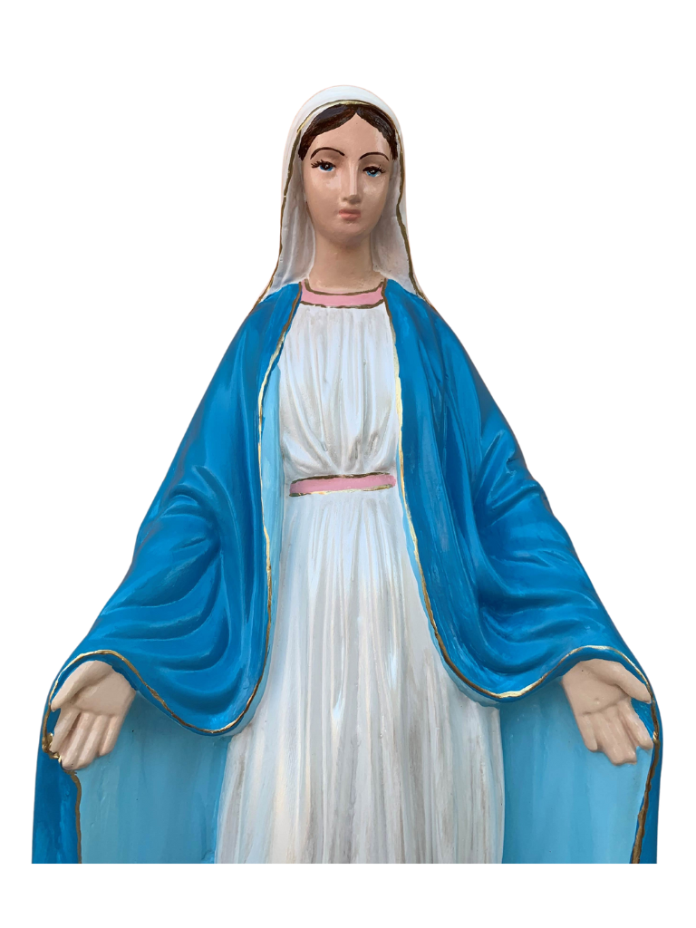 Madonna Immacolata Miracolosa in cemento H75 - Lavorazione Artigianale a Colori - Notaro Manufatti