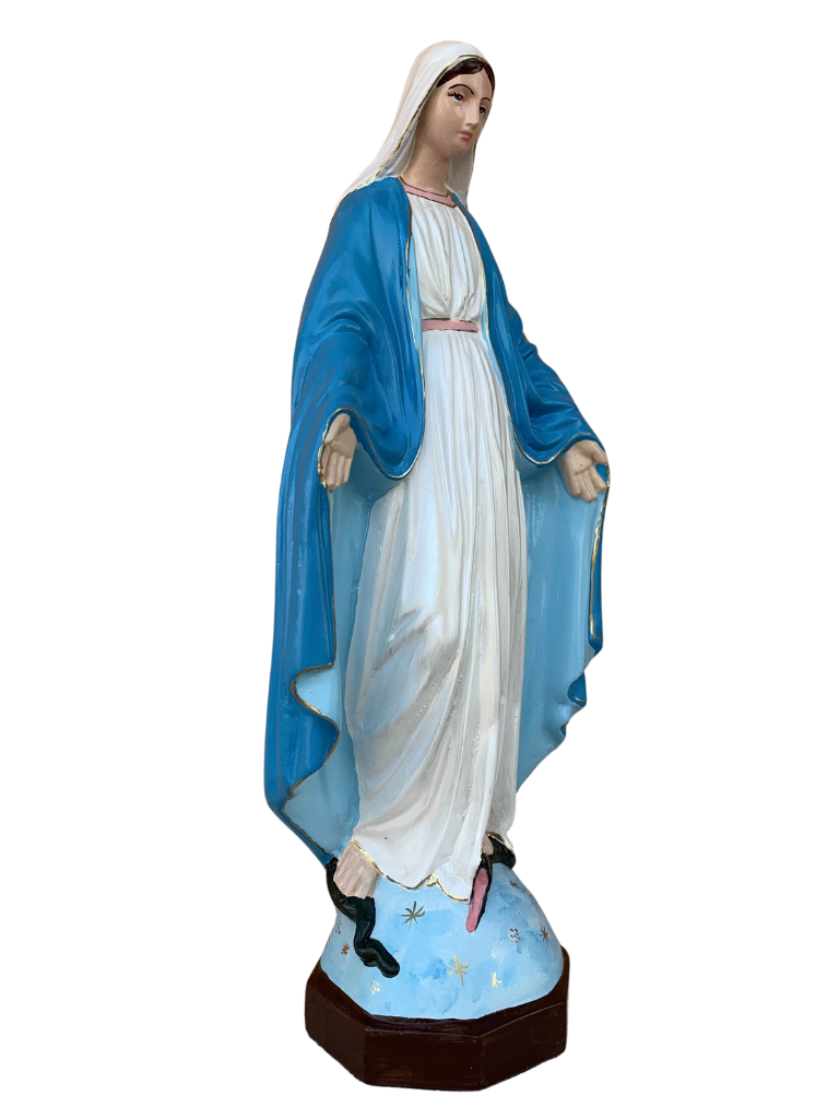 Madonna Immacolata Miracolosa in cemento H75 - Lavorazione Artigianale a Colori - Notaro Manufatti