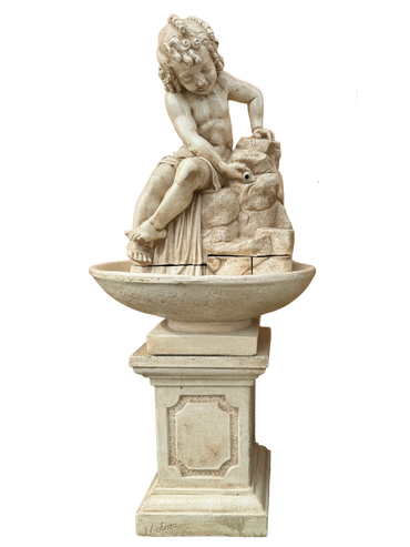 Fontana Ekinops con base Vinci Anticata Beige - Notaro Manufatti