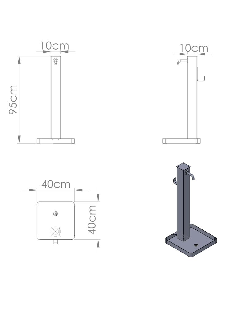 Fontana a Colonna Modern - Antracite - Notaro Manufatti