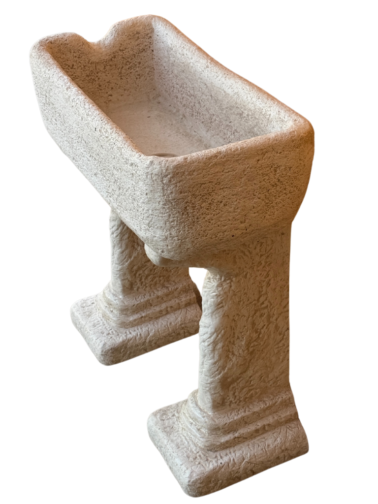 Lavabo Rustico in Cemento Anticato Beige - Stile Artigianale e Resistente - Notaro Manufatti