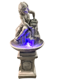 Fontana Ekinops con Base Vinci Anticata Grigia