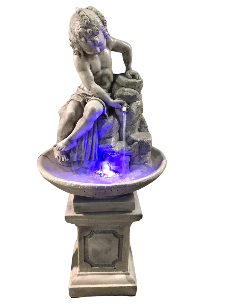 Fontana Ekinops con Base Vinci Anticata Grigia - Notaro Manufatti