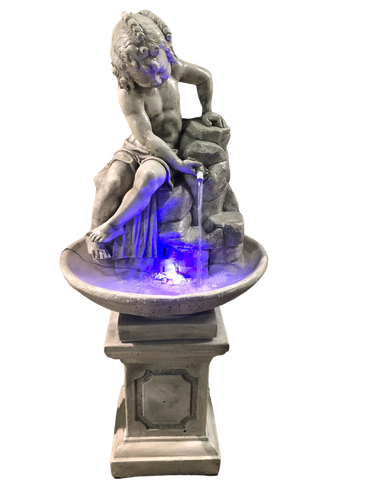 Fontana Ekinops con Base Vinci Anticata Grigia - Notaro Manufatti