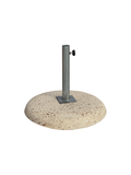 Base Zavorra per Ombrellone in cemento con Tubolare Zincato Incluso in Effetto Travertino - Notaro Manufatti