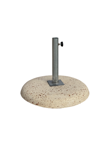 Base Zavorra per Ombrellone in cemento con Tubolare Zincato Incluso in Effetto Travertino - Notaro Manufatti