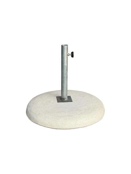 Base Zavorra per Ombrellone in cemento con Tubolare Zincato Incluso in Cemento Bianco - Notaro Manufatti