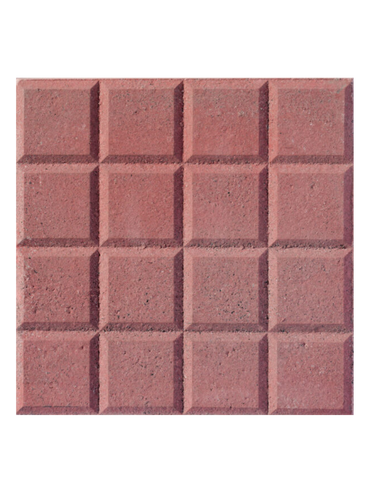 Mattone da marciapiede modello "16 dadi" Rosso