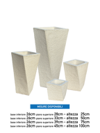 Vaso Svirgolato Alto in Cemento Bianco - Notaro Manufatti