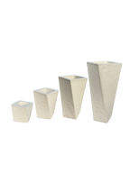 Vaso Svirgolato Alto in Cemento Bianco - Notaro Manufatti