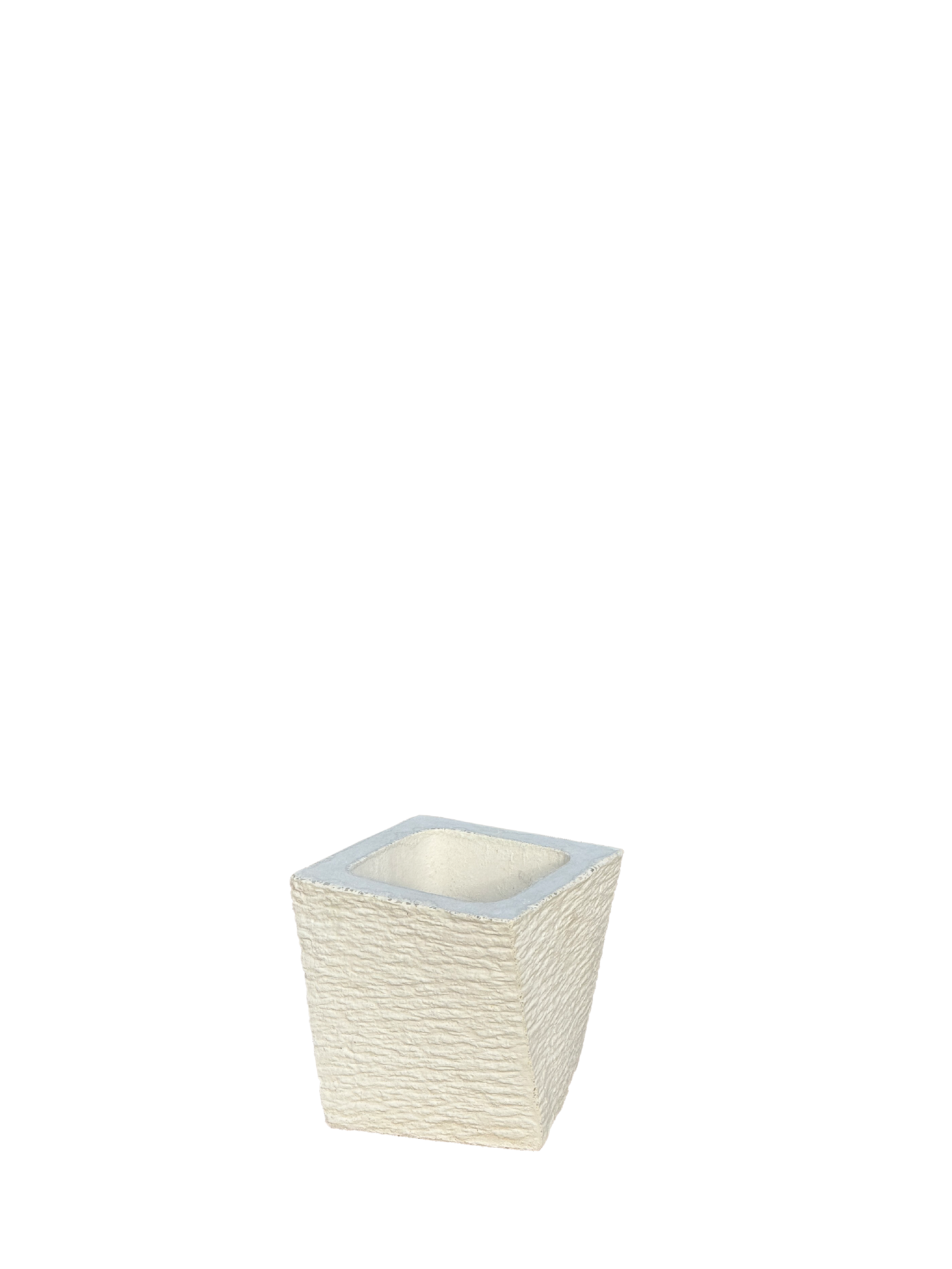 Vaso Svirgolato Alto in Cemento Bianco - Notaro Manufatti