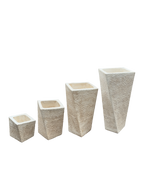 Vaso Svirgolato Alto Anticato Beige - Notaro Manufatti