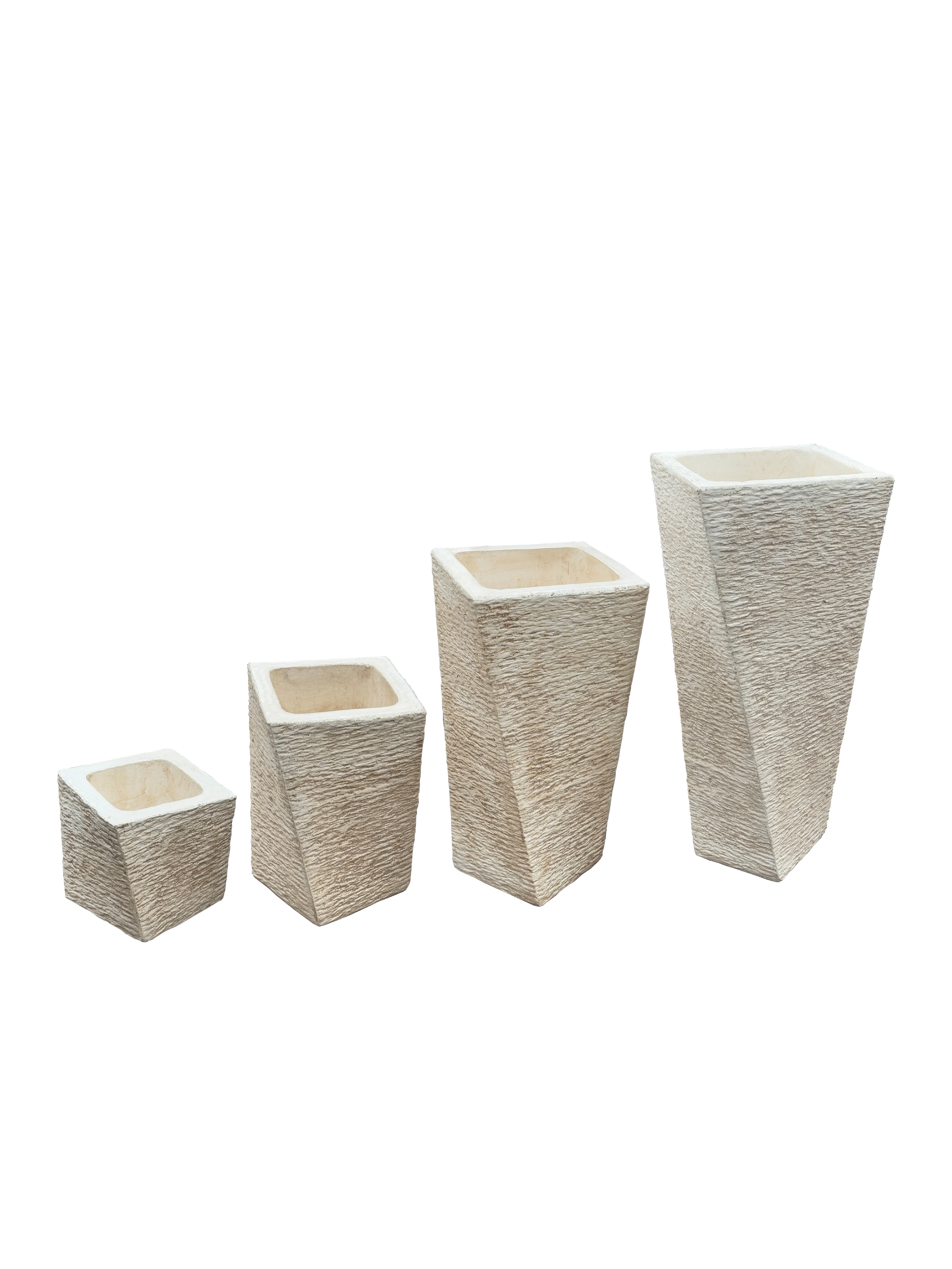 Vaso Svirgolato Alto Anticato Beige - Notaro Manufatti