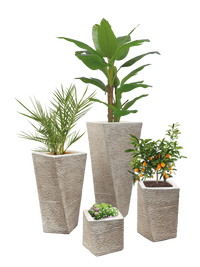 Vaso Svirgolato Alto Anticato Beige