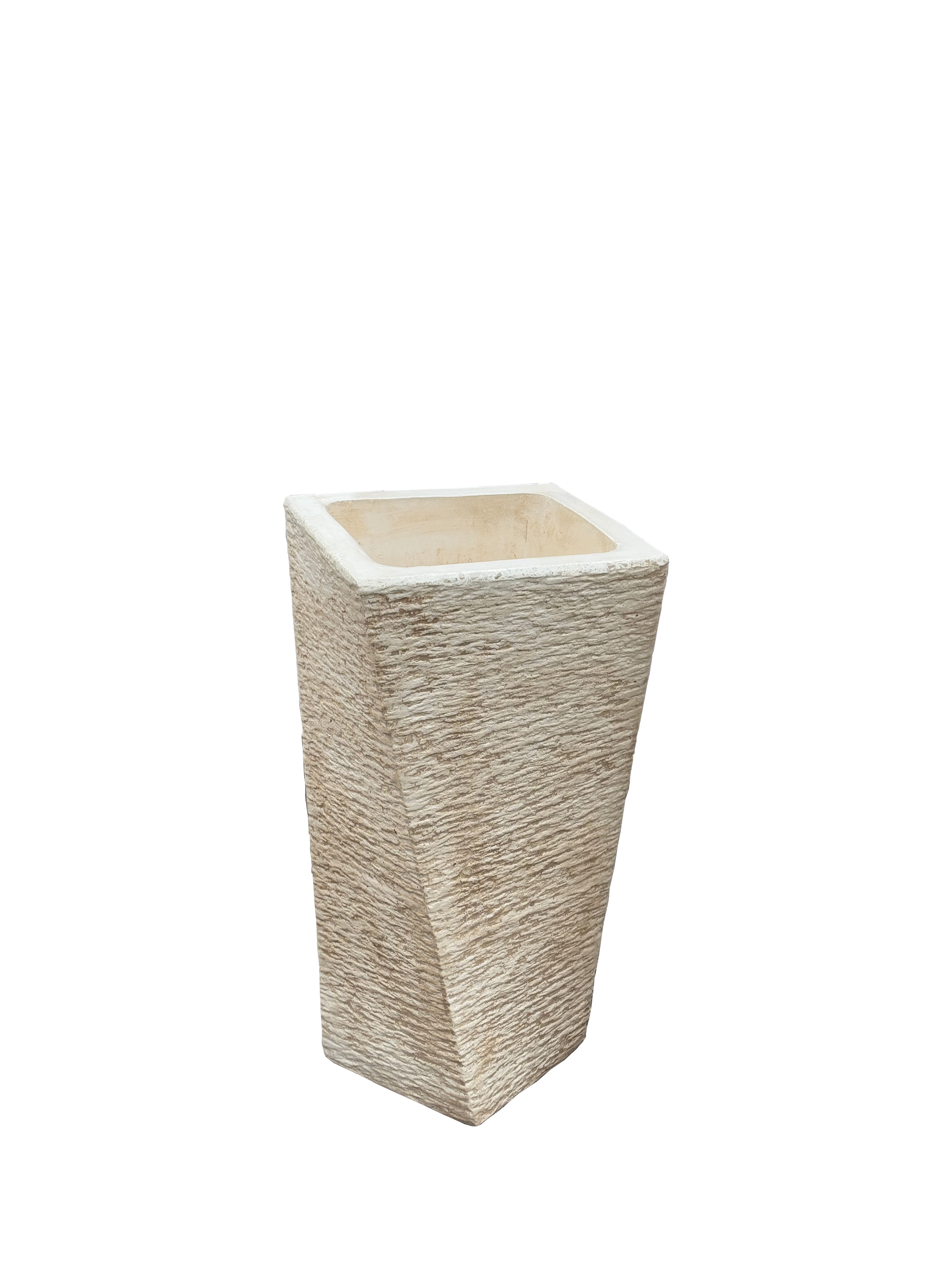 Vaso Svirgolato Alto Anticato Beige - Notaro Manufatti