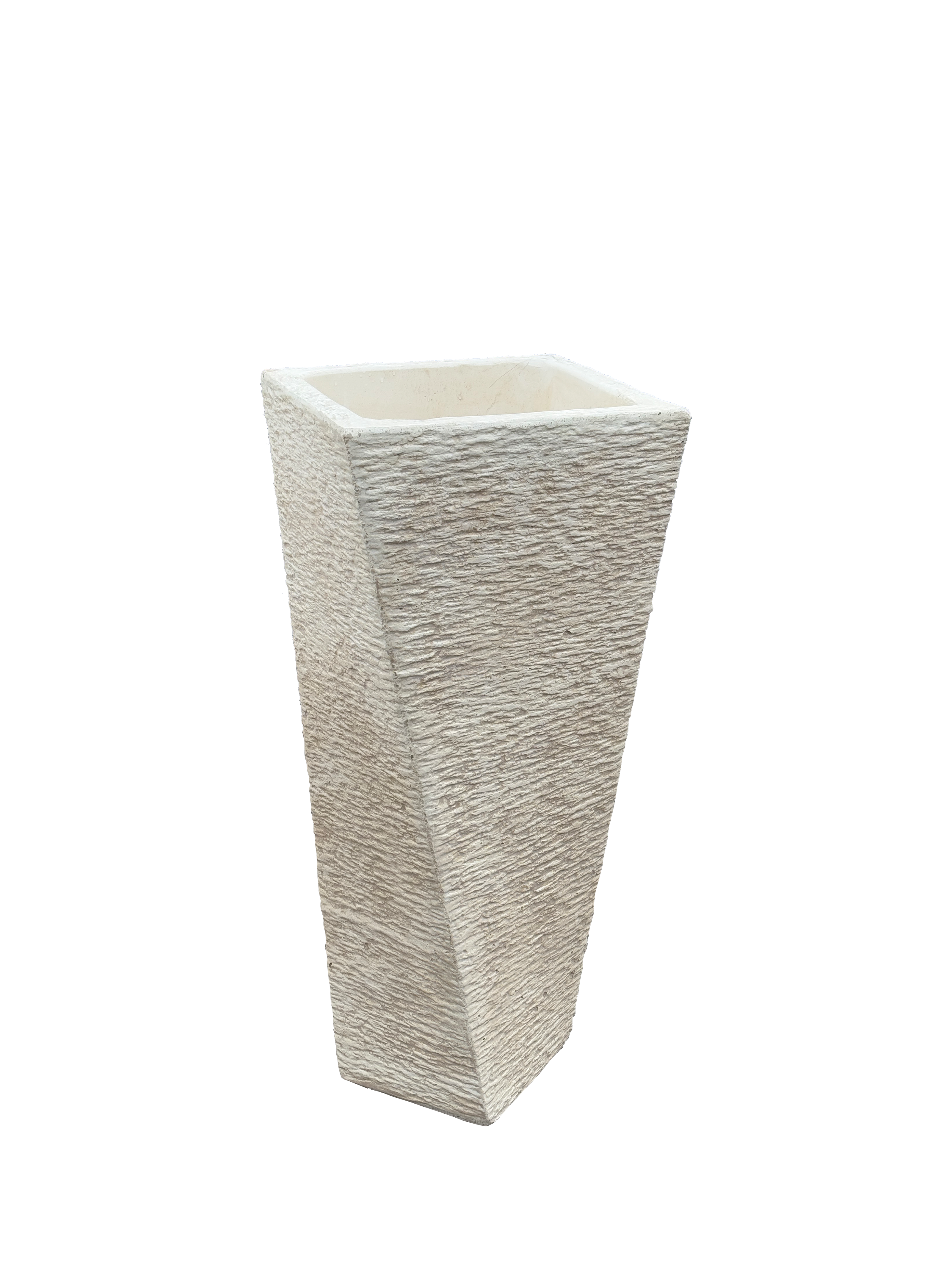 Vaso Svirgolato Alto Anticato Beige - Notaro Manufatti