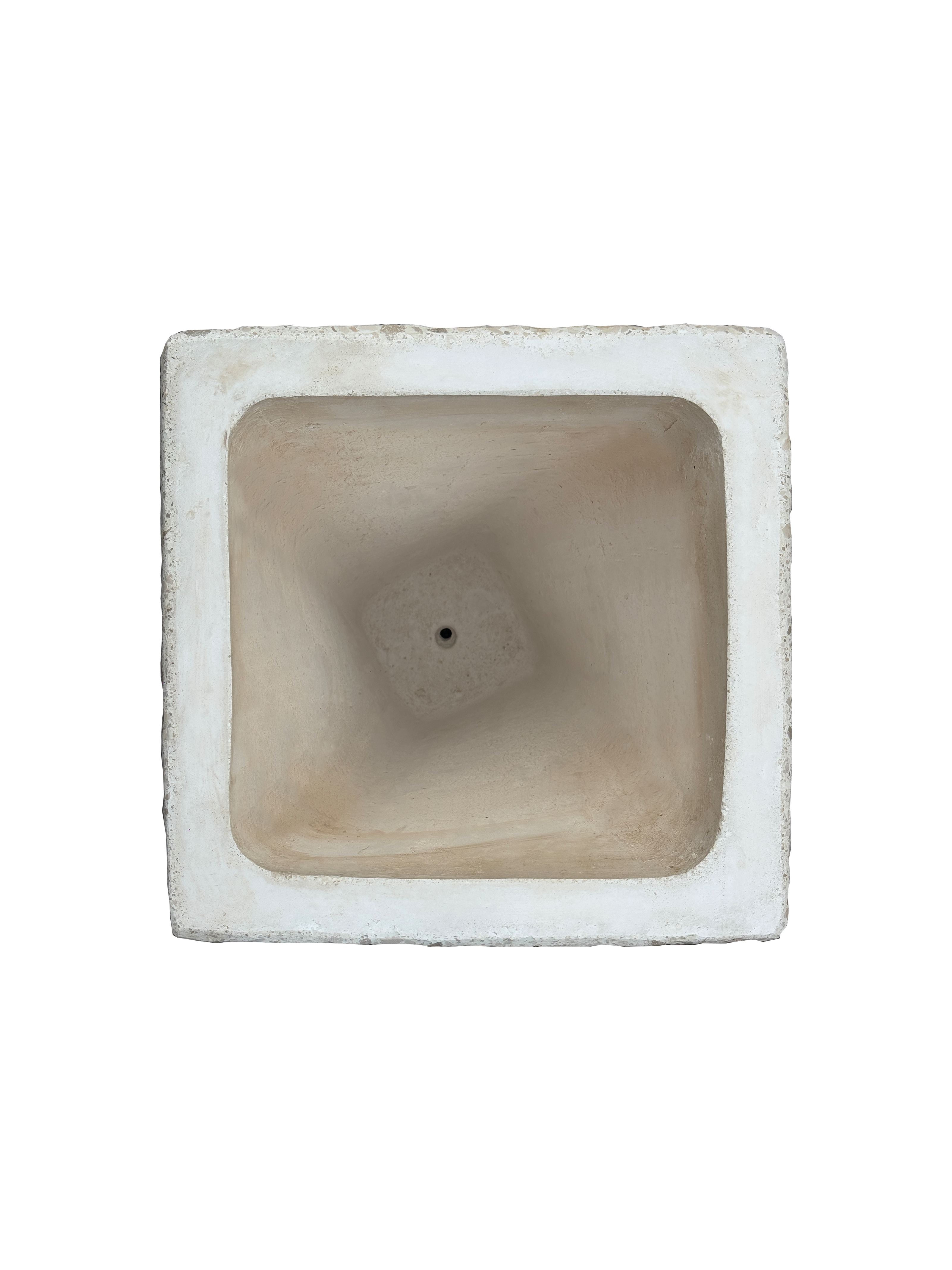 Vaso Svirgolato Alto in Cemento Bianco - Notaro Manufatti