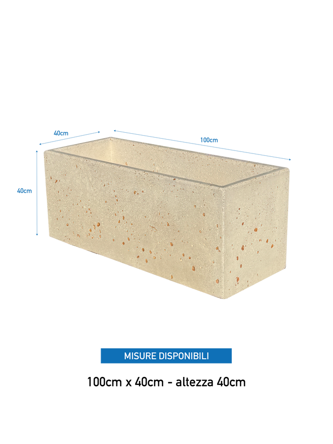 NatureLine 100 - Vaso Rettangolare in Cemento: Eleganza e Robustezza per i Tuoi Spazi Verdi