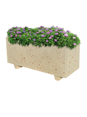 NatureLine 100 in Effetto Travertino - Vaso Rettangolare in Cemento: Eleganza e Robustezza per i Tuoi Spazi Verdi - Notaro Manufatti